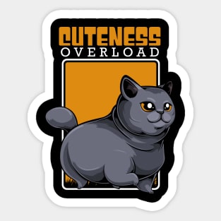 British Shorthair - Cuteness Overload - Cute Kawaii Cat Sticker